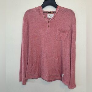 Koto Women’s Size L Pullover Hoodie Kangaroo Pocket Speckled Stripe Top